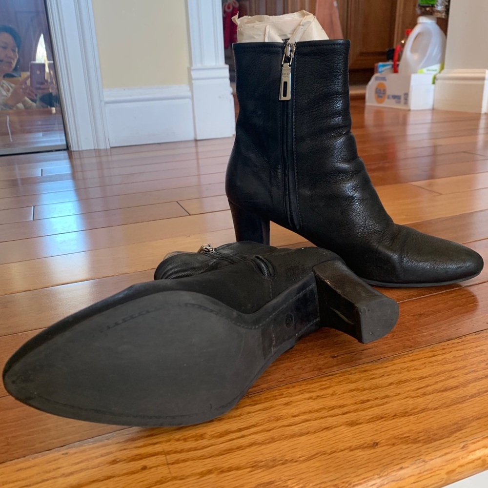 Prada Black Leather Booties